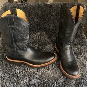 Justin Boots Black Western Leather Boots